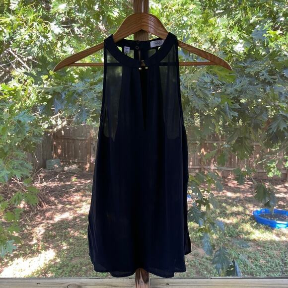 A.L.C Women's Black 100% Silk Moran Keyhole Blouse Size 2 - Picture 3 of 10